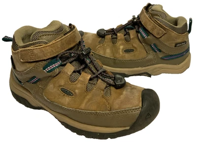 KEEN Little Kids Waterproof Targhee Mid WP Brown Leather Hiking Shoes  (Size 13) - Image 1 of 4
