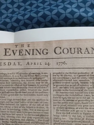 Periódico Británico Original 1776 - Guerra Revolucionaria Americana - Colonias Foto 1 de 4