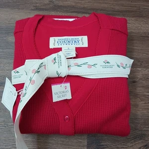Vintage Victoria's Secret Einteiler Nachtwäsche Gr. L Country Authentic Rot Long John - Bild 1 von 5