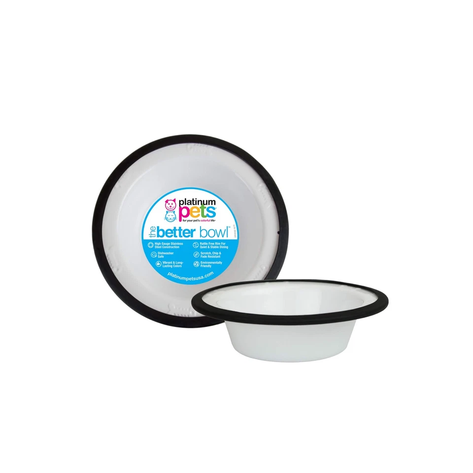 Cuenco alimentador de mascotas Switchin de acero inoxidable para gatos perros, blanco perla, pequeño Foto 1 de 1