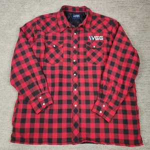 Vintage Wrangler Shacket Herren XXL Schraubstock Grip Garage Buffalo Plaid Pearl Snap Quilt - Bild 1 von 9