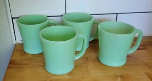 1940's Fire King JADEITE Mugs (SET of 4) - Picture 1 of 9