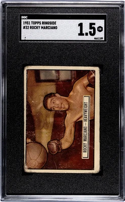 1951 Topps Ringside #32 Rocky Marciano peso pesado SGC 1,5 Foto 1 de 2