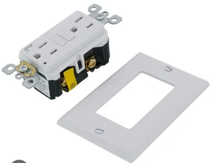 SmartlockPro Tamper-Resistant AFCI/GFCI Receptacle, 15A, NEMA 5-15R - White 125V - Picture 1 of 3