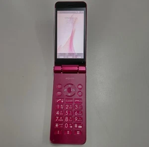 SHARP AQUOS SH-N01 KEITAI RED Android Flip Phone Unlocked 601SH Used charger - Picture 1 of 7