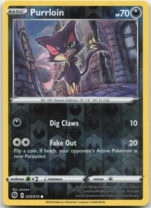 Purrloin 039/073 Reverse Holo Champion's Path Pokemon Card NM - Foto 1 di 1