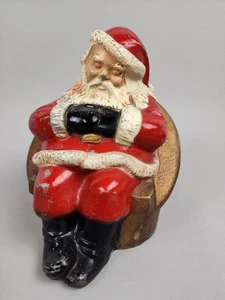 Vintage metal Bangor Savings Club BANK Christmas sleeping SANTA CLAUS - Picture 1 of 5