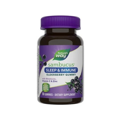Nature’s Way Sambucus Sleep + Immune* Elderberry Gummies, 50 Gummies 06/2026 - Image 1 of 4