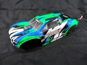 Arrma Vorteks 4x4 3s BLX Green Blue Painted Body Shell w/ Wing Body Clips Skids - Picture 1 of 5
