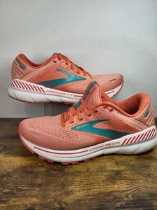 Brooks Adrenaline GTS 22 Womens Athletic Running Shoes Size 9.5 Orange 1203531B - Picture 1 of 16