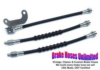 JUEGO DE MANGUERA DE FRENO Ford Country Sedán 1969 Temprano, Antes 4-1-1969 - Tambor Delantero Foto 1 de 2