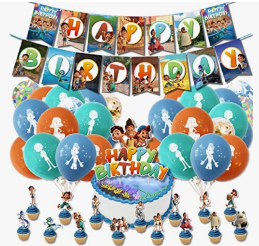 Luca Birthday Party Supplies Anime Birthday Decorations Set  - Image 1 of 4