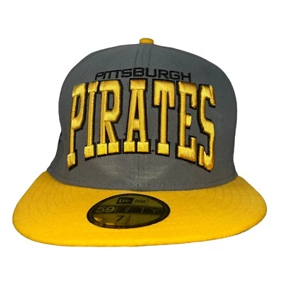 New Era 59Fifty Pittsburgh Pirates Fitted Hat Grey / Yellow 7 1/2 (59.6) - Image 1 of 4
