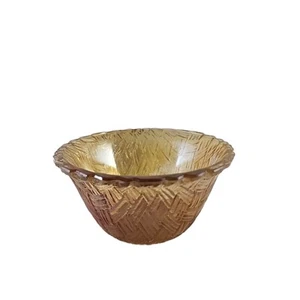 Vtg Indiana Glass Marigold Carnival Glass Dip/Nut Small Bowl BasketWeave Pattern - Picture 1 of 7