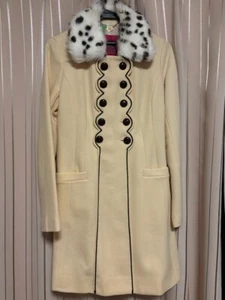 ANNA SUIWinter Long Coat Ivory Botton Anna Sui Fur is removable. From Japan - Picture 1 of 6