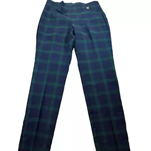Anne Klein Damen Medium Plaid Slim Cut Knöchellange Hose NEU blau grün - Bild 1 von 11
