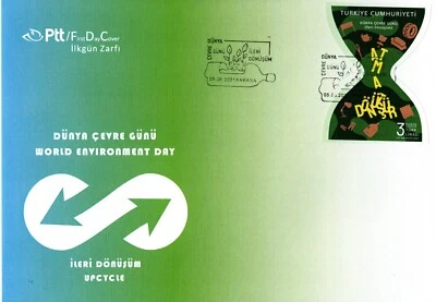 TURKEY 2021 LARGE FIRST DAY COVER WORLD ENVIRONMENT DAY SINGLE STAMP  - Image 1 of 4