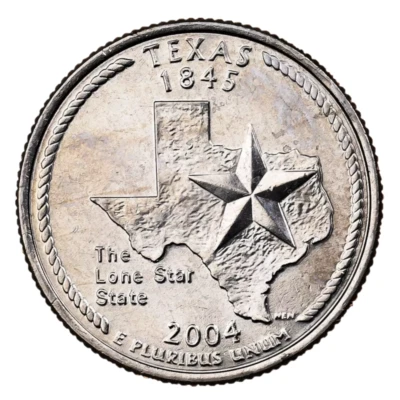 🇺🇸 US State Quarter coin 25 cents, Texas, 2004 - Image 1 of 2