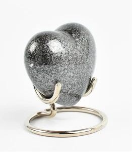 Keepsake cremazione cenere miniatura cuore gettone funerale cenere urna grigio animale domestico umano - Foto 1 di 7