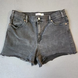 Levi's Cut Off Jean Shorts Womens 32 Black Heritage High Rise Faded Grunge - Picture 1 of 7