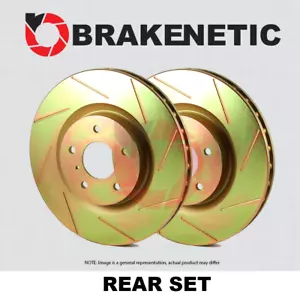 REAR SET BRAKENETIC Sport Slotted Brake Disc Rotors BNS62049.SS - Picture 1 of 2