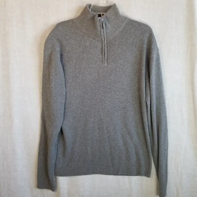 Toscano Sweater XXL Mens Gray Merino Wool Blend Long Sleeve 1/4 Zip - Image 1 of 4
