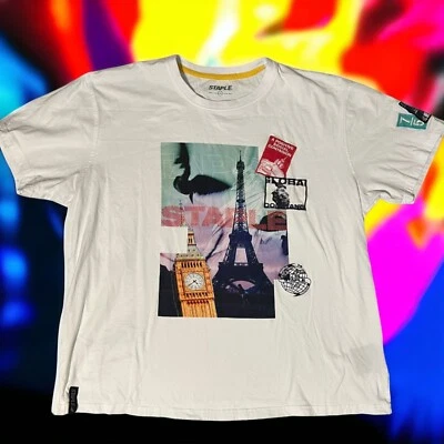 Camisa Staple Pigeon World Logo Print 2XL Parches Bordados Dominación Global Foto 1 de 4