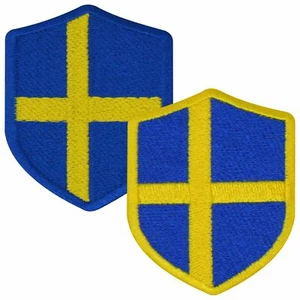 Aufnäher SCHWEDEN Wappen 7 x 5,6cm Bestickt Flagge Patch FanShirts4u - Bild 1 von 5