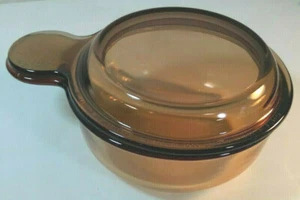 Vision V-150-B Amber Glass Grab It Bowl w/ Lid Corning Ware Pyrex USA cookware - Picture 1 of 7