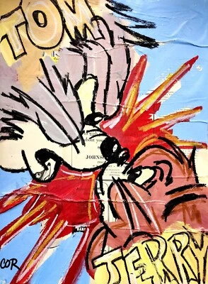 EXPRESIONISMO CORBÉLICO 16X20 TOM JERRY DIBUJOS ANIMADOS BELLAS ARTES HOGAR DISEÑO INTERIOR Foto 1 de 4