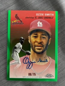 2023 Topps cromo platino aniversario Ozzie Smith refractor verde automático/75 - Imagen 1 de 2