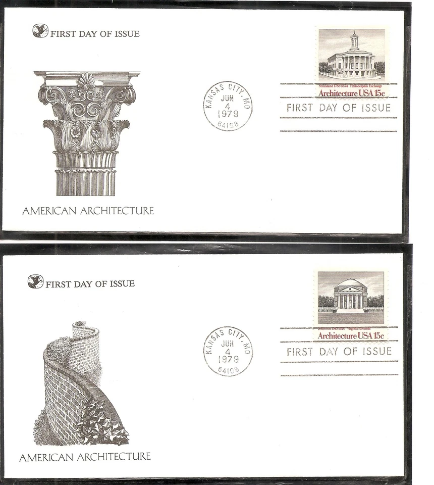 US Scott # 1779-1782 American Architecture.Set Of 4, Reader's Digest Cachet - Image 1 of 2