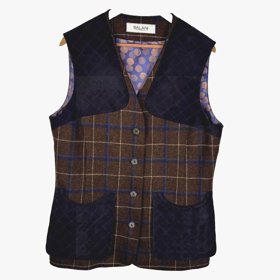 Balani Womens Custom Wool Suede Hunting Shooting Vest Sz XL Lined Personalized - Image 1 of 4