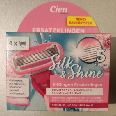 Cien Silk & Shine Sensitive razor blades, current version, 4 pieces, without original packaging