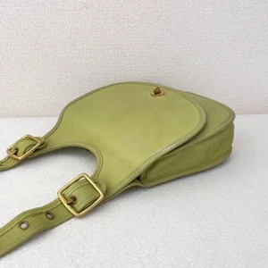 COACH Women's Saddle Crescent Bag Pistachio Green Leather Vintage Rare Used - Picture 1 of 12