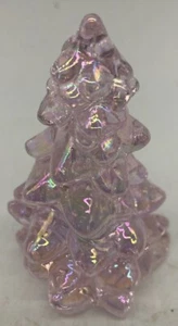 Christmas Holiday Tree - Rose Carnival Glass - Small 2 3/4" - Mosser USA - Picture 1 of 1