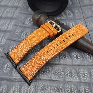 Cinturino orologio in pelle Stingray lucida per Apple Watch misura 42/44/45 mm - Foto 1 di 7