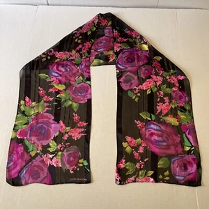 JONES NEW YORK Silk Scarf - multicolored print Women Fashion Scarf 57x10 - Picture 1 of 11
