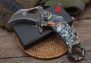 DERESRINA Knife Folding Karambit Pocket Knives Camping Hunting Fishing Survival - Picture 1 of 6