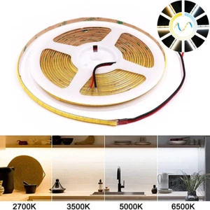 600Leds/m CCT COB LED Strip Light Dual Colour Dimmable Flexible Tape Rope 1m-5m - Picture 1 of 21