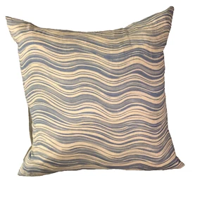 MISSONI Home PILLOW Med Blue Cream Linen Italy 20" x 20" New/ tags Wave Beach - Picture 1 of 6