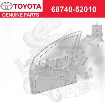 Bisagra de puerta delantera inferior izquierda genuina Toyota Corolla Echo Scion xA 68740-52010 Foto 1 de 3