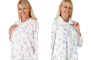 Tilly Ladies Floral 100% Brushed Cotton Long Sleeve Wincyette Nightdress Nightie - Picture 1 of 7
