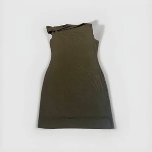 Vestido Babaton Aritzia ceñido al cuerpo tejido sin mangas doble capa verde talla L D335 - Imagen 1 de 4