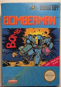 Vintage HUDSON SOFT Nintendo NES Bomber Man Boxed 1985 Video Game RARE