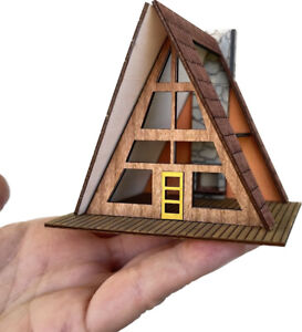 Dollhouse Miniature 1:144 Scale Unfinished Kit A-Frame Mini, USA Small Business