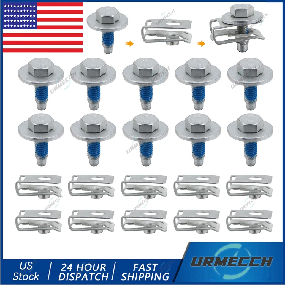 for Ford Mustang Falcon Torino Galaxie Stainless Steel Fender Bolts M6 Foto 1 de 4