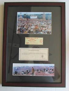 Gerahmtes Original Woodstock Ticket # 02024 B mit Zertifikat & 2 Fotos Near Mint - Bild 1 von 9