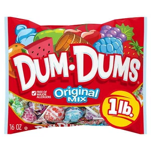 Dum Dums Original Mezcla Ventosas, Caramelos de Fiesta, Bolsa 16oz Envío Gratis Nuevo - Imagen 1 de 5