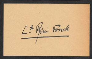 Autógrafo Rene Fonck Primera Guerra Mundial Air Ace reimpreso en tarjeta original del período de la Primera Guerra Mundial 3x5 - Imagen 1 de 1